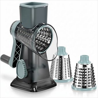 Rotary Cheese Grater Hand Crank with 3 Stainless Steel Blades