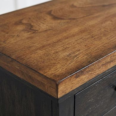 Brown Wood Bedroom Nightstand with Minimalist Design and Spacious Top