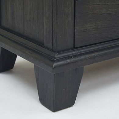 Brown Wood Bedroom Nightstand with Minimalist Design and Spacious Top