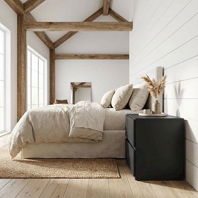 Starlight Canyon Home Nightstand with 1-Drawer, Folding Door, Modern Design for Bedroom Storage