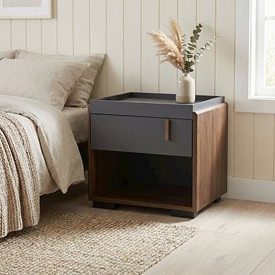 Nightstand with One Drawer, Contemporary Style