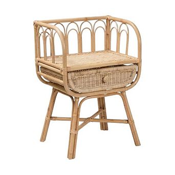 Rattan Nightstand with Bohemian Style and Modern Design