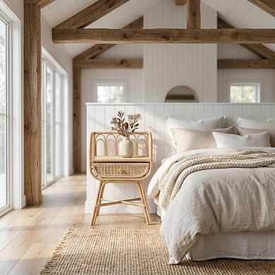 Rattan Nightstand with Bohemian Style and Modern Design