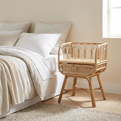 Rattan Nightstand with Bohemian Style and Modern Design