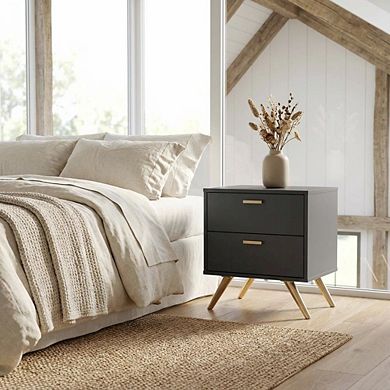 Contemporary Nightstand with Wooden Frame