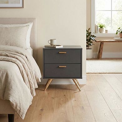 Contemporary Nightstand with Wooden Frame