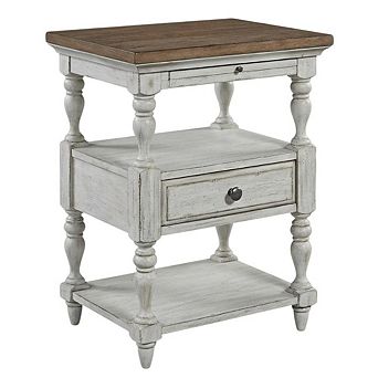 Antique Bedroom Nightstand with Chestnut Top and Single Drawer