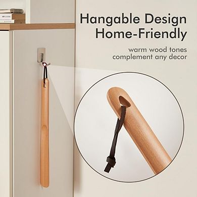 Great Ambitions Long Handle Shoe Horn, 2-Pack for Men, Women, Seniors & Kids