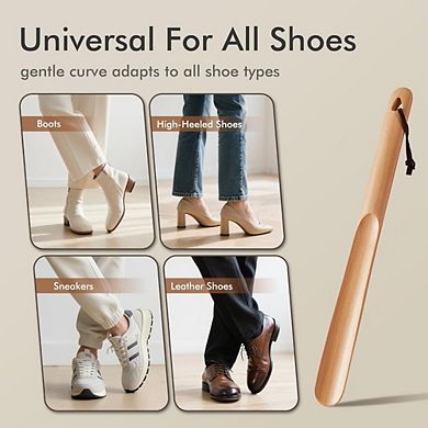 Great Ambitions Long Handle Shoe Horn, 2-Pack for Men, Women, Seniors & Kids