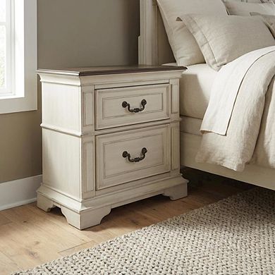 Nightstand with Solid Wood Frame for Bedroom Storage