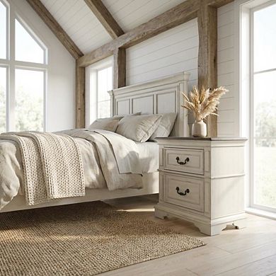 Nightstand with Solid Wood Frame for Bedroom Storage