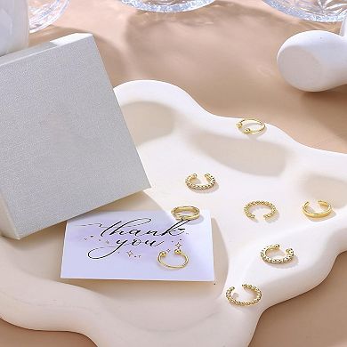 ZUQIETA Hypoallergenic Ear Cuffs - 14K Gold Plated, No-Piercing Clip On