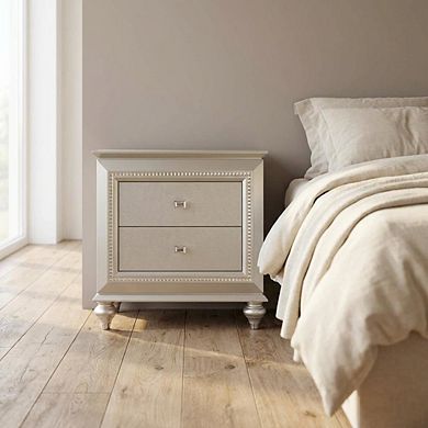 Nightstand with Glam and Contemporary Design for Bedroom Storage