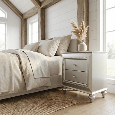Nightstand with Glam and Contemporary Design for Bedroom Storage