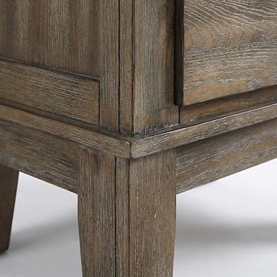 Solid Wood 2-Drawer Nightstand with Classic Design