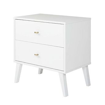 Mid Century Modern Nightstand with 2 Drawers and Sleek Design