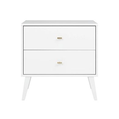 Mid Century Modern Nightstand with 2 Drawers and Sleek Design