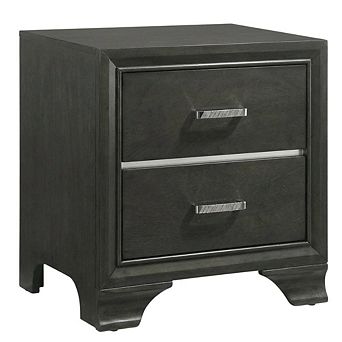 Nightstand with Transitional Style and Spacious Surface for Bedroom Storage