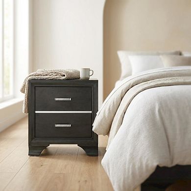 Nightstand with Transitional Style and Spacious Surface for Bedroom Storage