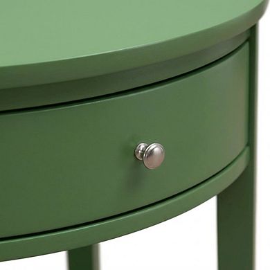 Nightstand with Wooden Drawer and Sturdy Construction