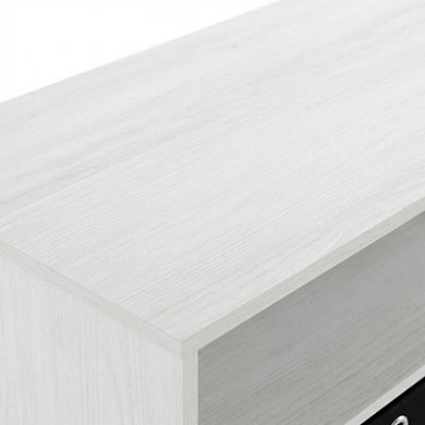 FurniFact Wooden TV stand for up to 55 inches with storage bins