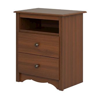 Monterey Tall Nightstand with Open Shelf and Dual Drawers