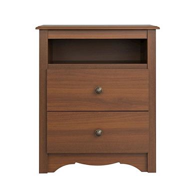 Monterey Tall Nightstand with Open Shelf and Dual Drawers