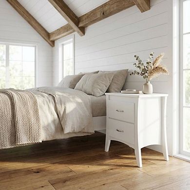 Nightstand with Modern Design and Storage Shelf