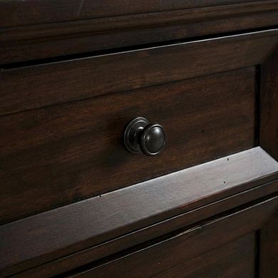 Solid Wood Nightstand with Two Drawers for Bedroom Storage