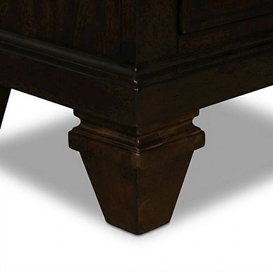 Solid Wood Nightstand with Two Drawers for Bedroom Storage