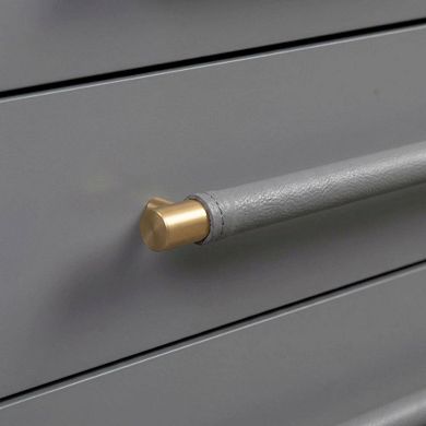 Bedroom Nightstand with Soft-Close Drawers and Gold Iron Legs