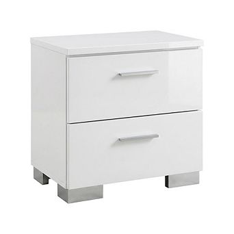 Nightstand with Chrome Legs for Modern Bedroom Decor