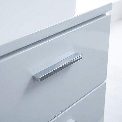 Nightstand with Chrome Legs for Modern Bedroom Decor