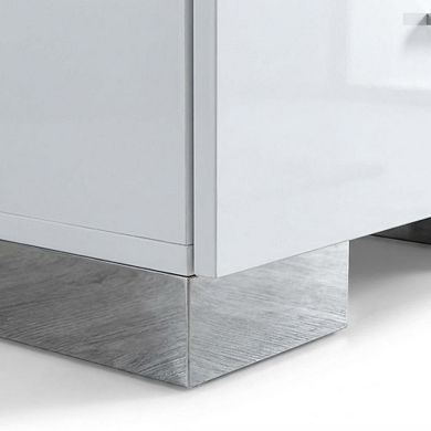 Nightstand with Chrome Legs for Modern Bedroom Decor