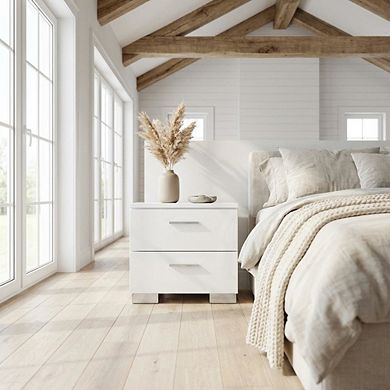 Nightstand with Chrome Legs for Modern Bedroom Decor