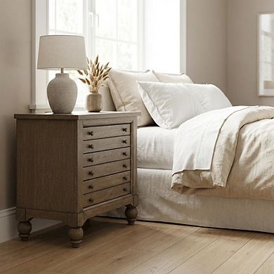 Bedside Chest with Charging Station and Modern Design
