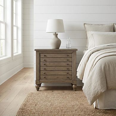 Bedside Chest with Charging Station and Modern Design