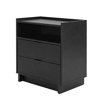 Nightstand with 2 drawers, Modern Rectangular Design, Laminate Finish