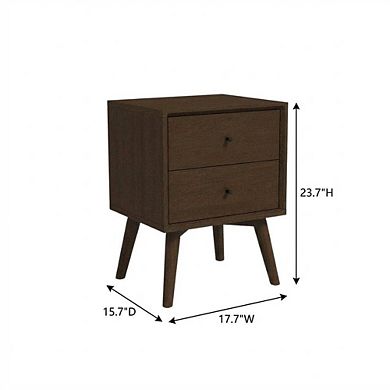 Brown Mid Century Modern Nightstand with Compact Storage and Sleek Design