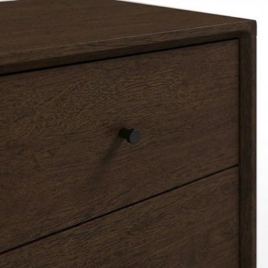 Brown Mid Century Modern Nightstand with Compact Storage and Sleek Design