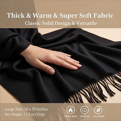 Thick Wool Scarf Shawl Large Super Soft and Warm for Travel