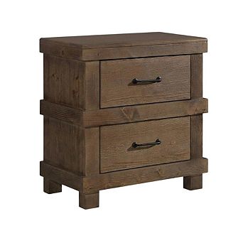 Nightstand with Classic Design and Solid Wood Finish