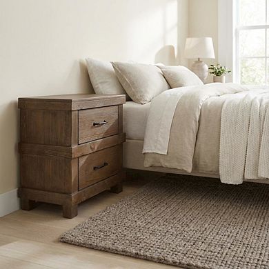 Nightstand with Classic Design and Solid Wood Finish