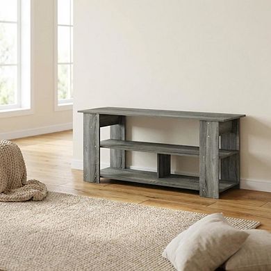 FurniFact Wooden TV stand, up to 50-inch screens, modern