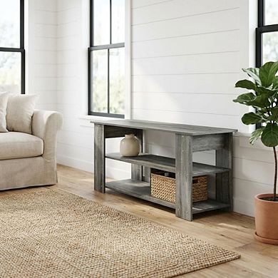 FurniFact Wooden TV stand, up to 50-inch screens, modern
