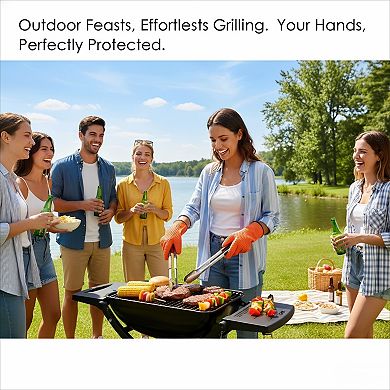 Silicone Smoker Oven Gloves Extreme Heat Resistant for BBQ Grill