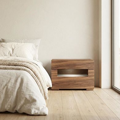 Starlight Canyon Home Nightstand with Contemporary Led Lighting for Bedroom