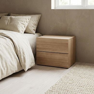 Starlight Canyon Home Modern Nightstand with 2 Drawers and Laminated Finish