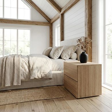 Starlight Canyon Home Modern Nightstand with 2 Drawers and Laminated Finish