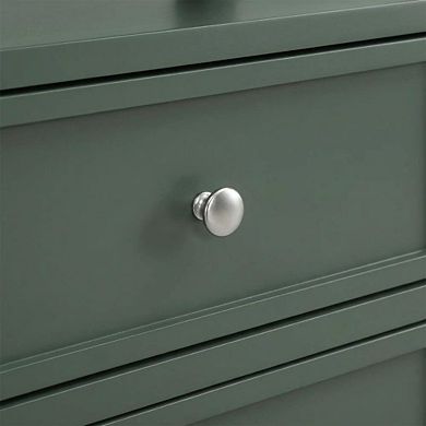 Vintage Green Nightstand with 2 Drawers and Classic Style